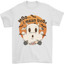 Moo I Mean Boo Funny Cow Halloween Mens T-Shirt 100% Cotton White