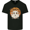 Moo I Mean Boo Funny Cow Halloween Mens V-Neck Cotton T-Shirt Black