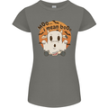 Moo I Mean Boo Funny Cow Halloween Womens Petite Cut T-Shirt Charcoal