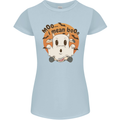 Moo I Mean Boo Funny Cow Halloween Womens Petite Cut T-Shirt Light Blue