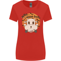 Moo I Mean Boo Funny Cow Halloween Womens Wider Cut T-Shirt Red