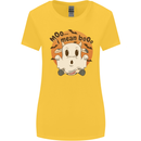 Moo I Mean Boo Funny Cow Halloween Womens Wider Cut T-Shirt Yellow