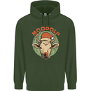 Moodolf Funny Rudolf Christmas Cow Childrens Kids Hoodie Forest Green