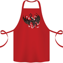 Moodolf Funny Rudolf Christmas Cow Cotton Apron 100% Organic Red