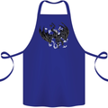 Moodolf Funny Rudolf Christmas Cow Cotton Apron 100% Organic Royal Blue