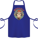 Moodolf Funny Rudolf Christmas Cow Cotton Apron 100% Organic Royal Blue