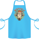 Moodolf Funny Rudolf Christmas Cow Cotton Apron 100% Organic Turquoise