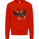 Moodolf Funny Rudolf Christmas Cow Kids Sweatshirt Jumper Bright Red