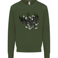 Moodolf Funny Rudolf Christmas Cow Kids Sweatshirt Jumper Forest Green