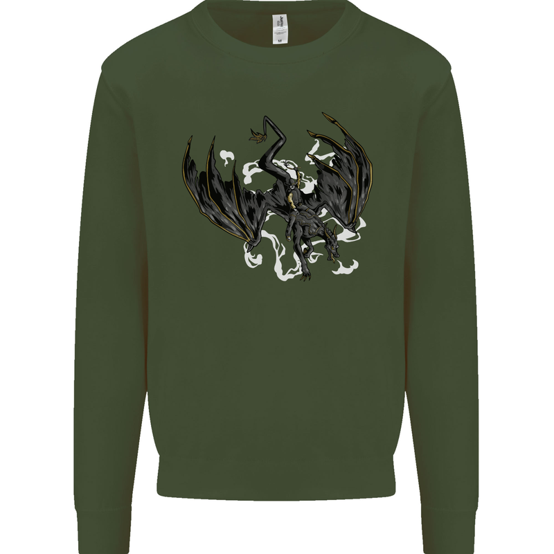Moodolf Funny Rudolf Christmas Cow Kids Sweatshirt Jumper Forest Green