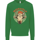 Moodolf Funny Rudolf Christmas Cow Kids Sweatshirt Jumper Irish Green