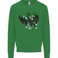 Moodolf Funny Rudolf Christmas Cow Kids Sweatshirt Jumper Irish Green