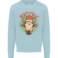Moodolf Funny Rudolf Christmas Cow Kids Sweatshirt Jumper Light Blue