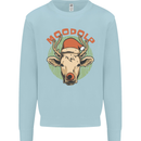 Moodolf Funny Rudolf Christmas Cow Kids Sweatshirt Jumper Light Blue