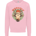 Moodolf Funny Rudolf Christmas Cow Kids Sweatshirt Jumper Light Pink