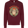 Moodolf Funny Rudolf Christmas Cow Kids Sweatshirt Jumper Maroon