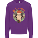 Moodolf Funny Rudolf Christmas Cow Kids Sweatshirt Jumper Purple