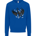 Moodolf Funny Rudolf Christmas Cow Kids Sweatshirt Jumper Royal Blue