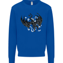 Moodolf Funny Rudolf Christmas Cow Kids Sweatshirt Jumper Royal Blue