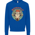 Moodolf Funny Rudolf Christmas Cow Kids Sweatshirt Jumper Royal Blue