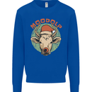 Moodolf Funny Rudolf Christmas Cow Kids Sweatshirt Jumper Royal Blue