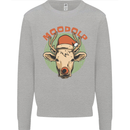 Moodolf Funny Rudolf Christmas Cow Kids Sweatshirt Jumper Sports Grey