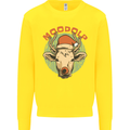 Moodolf Funny Rudolf Christmas Cow Kids Sweatshirt Jumper Yellow