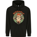 Moodolf Funny Rudolf Christmas Cow Mens 80% Cotton Hoodie Black