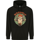 Moodolf Funny Rudolf Christmas Cow Mens 80% Cotton Hoodie Black