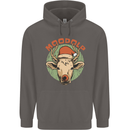 Moodolf Funny Rudolf Christmas Cow Mens 80% Cotton Hoodie Charcoal