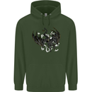 Moodolf Funny Rudolf Christmas Cow Mens 80% Cotton Hoodie Forest Green