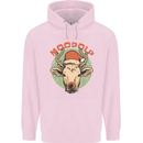 Moodolf Funny Rudolf Christmas Cow Mens 80% Cotton Hoodie Light Pink