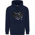Moodolf Funny Rudolf Christmas Cow Mens 80% Cotton Hoodie Navy Blue