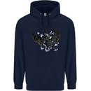 Moodolf Funny Rudolf Christmas Cow Mens 80% Cotton Hoodie Navy Blue