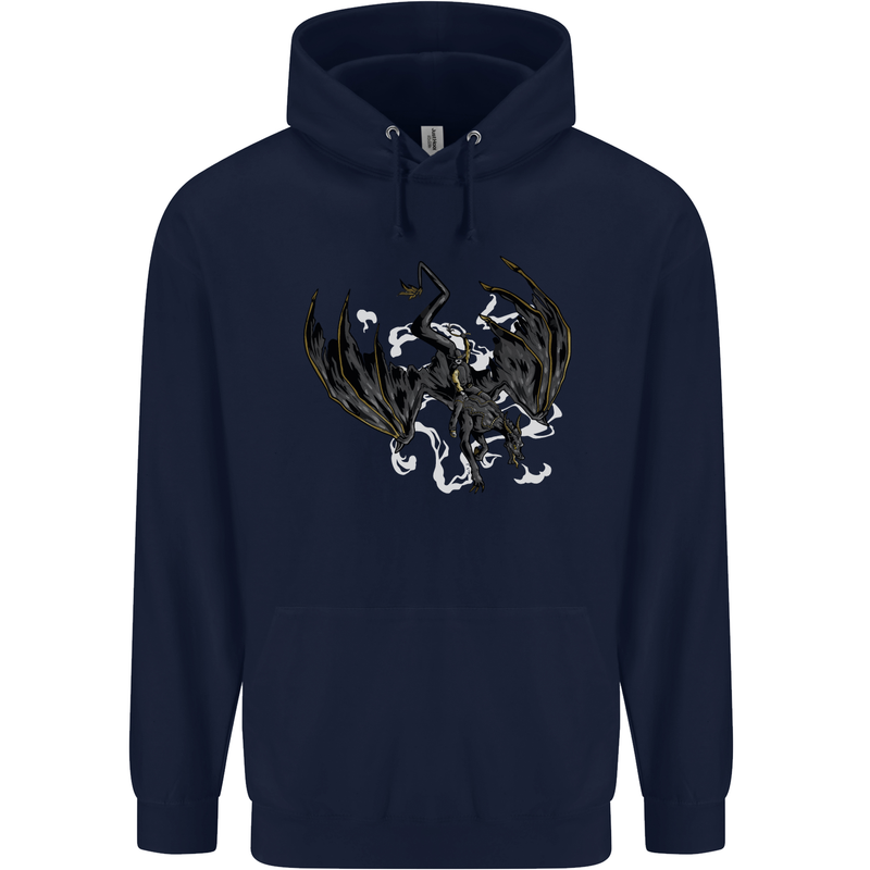 Moodolf Funny Rudolf Christmas Cow Mens 80% Cotton Hoodie Navy Blue