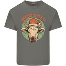 Moodolf Funny Rudolf Christmas Cow Mens Cotton T-Shirt Tee Top Charcoal