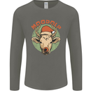Moodolf Funny Rudolf Christmas Cow Mens Long Sleeve T-Shirt Charcoal