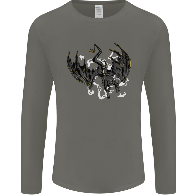 Moodolf Funny Rudolf Christmas Cow Mens Long Sleeve T-Shirt Charcoal