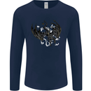 Moodolf Funny Rudolf Christmas Cow Mens Long Sleeve T-Shirt Navy Blue