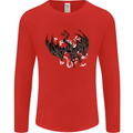 Moodolf Funny Rudolf Christmas Cow Mens Long Sleeve T-Shirt Red