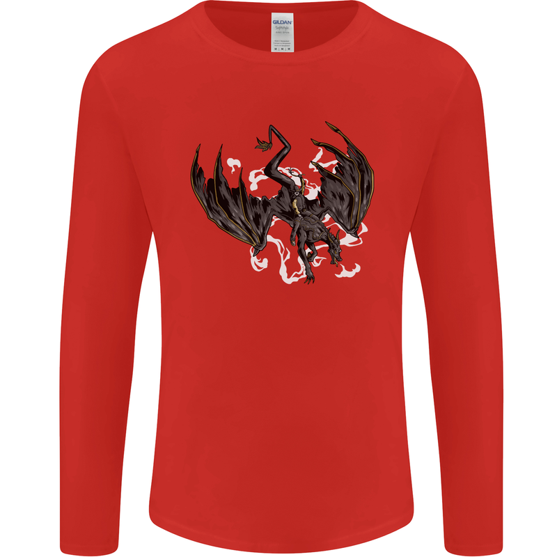 Moodolf Funny Rudolf Christmas Cow Mens Long Sleeve T-Shirt Red