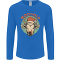 Moodolf Funny Rudolf Christmas Cow Mens Long Sleeve T-Shirt Royal Blue