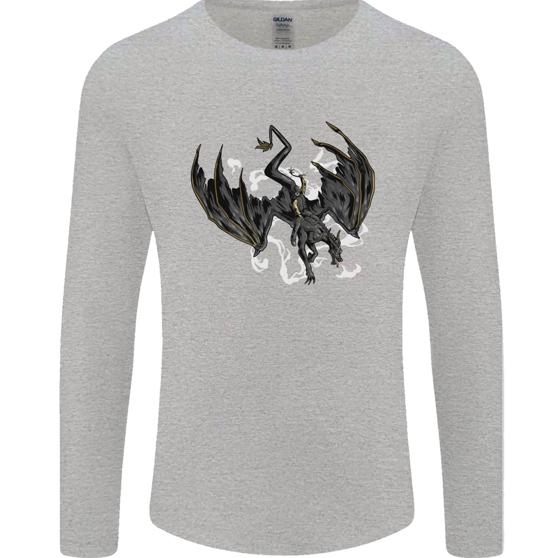 Moodolf Funny Rudolf Christmas Cow Mens Long Sleeve T-Shirt Sports Grey