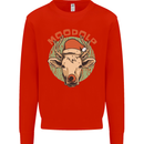 Moodolf Funny Rudolf Christmas Cow Mens Sweatshirt Jumper Bright Red