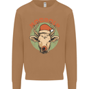 Moodolf Funny Rudolf Christmas Cow Mens Sweatshirt Jumper Caramel Latte