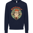 Moodolf Funny Rudolf Christmas Cow Mens Sweatshirt Jumper Navy Blue