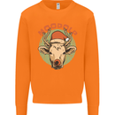 Moodolf Funny Rudolf Christmas Cow Mens Sweatshirt Jumper Orange