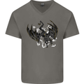 Moodolf Funny Rudolf Christmas Cow Mens V-Neck Cotton T-Shirt Charcoal