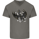 Moodolf Funny Rudolf Christmas Cow Mens V-Neck Cotton T-Shirt Charcoal
