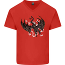 Moodolf Funny Rudolf Christmas Cow Mens V-Neck Cotton T-Shirt Red